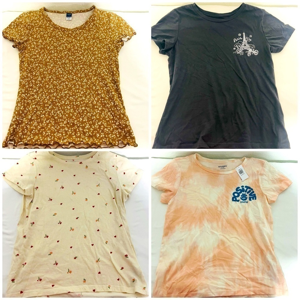 Old Navy Girls Bundle of (4) XL (14-16) Multicolored Tops Floral,Graphic EUC NWT